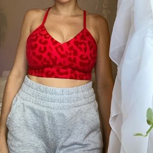Red sports bra